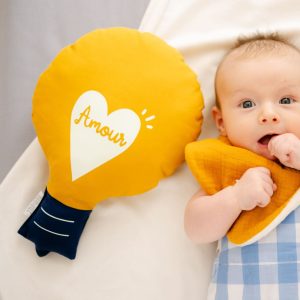 Coussin déco phospho ampoule