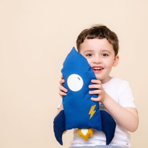 Coussin déco phospho fusée